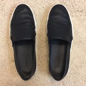 Vince Blair Perforated Leather Slip-Ons